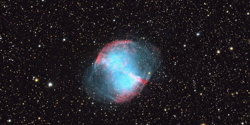 View colorful nebula from observatory