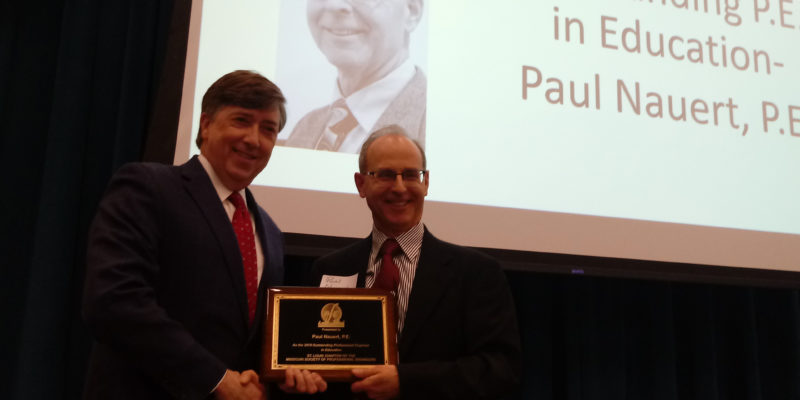 Nauert receives professional engineer award
