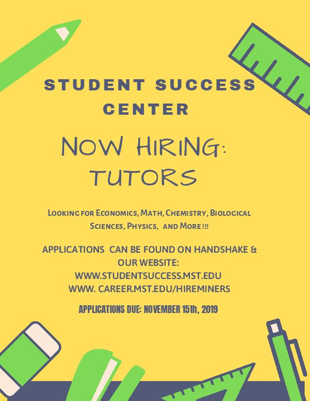 Missouri S&T eConnection Student Success Center is hiring
