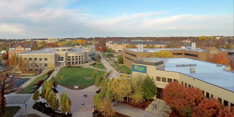Aerial shot of campus