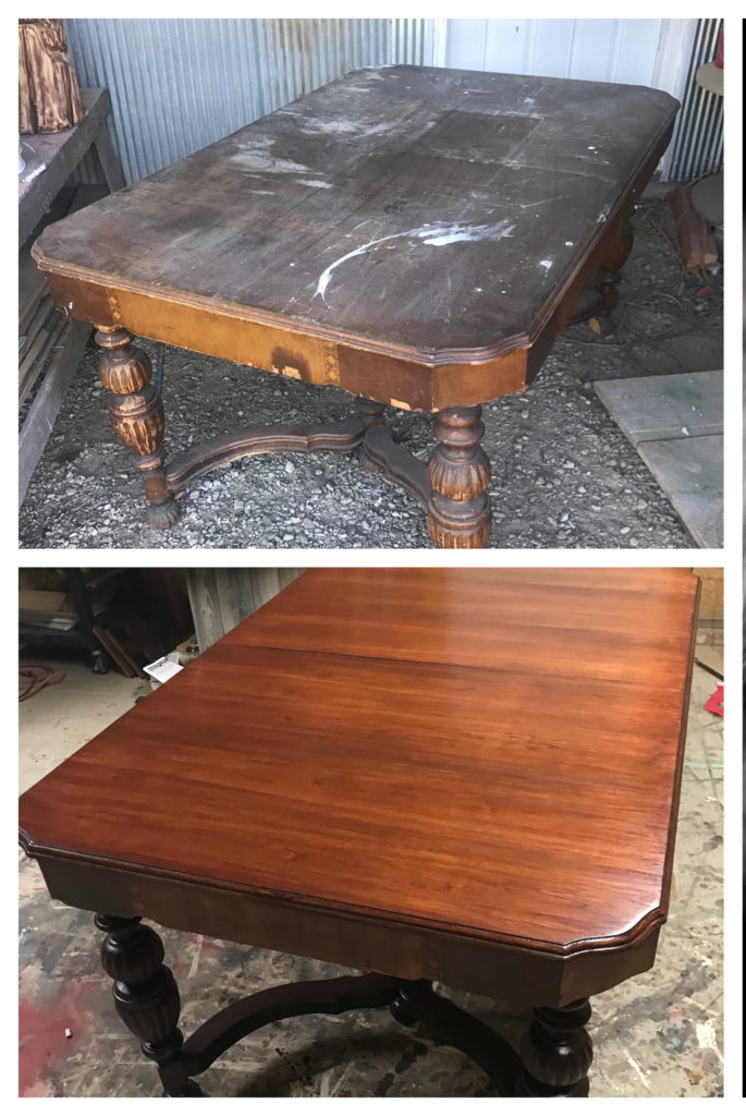 Table before and after