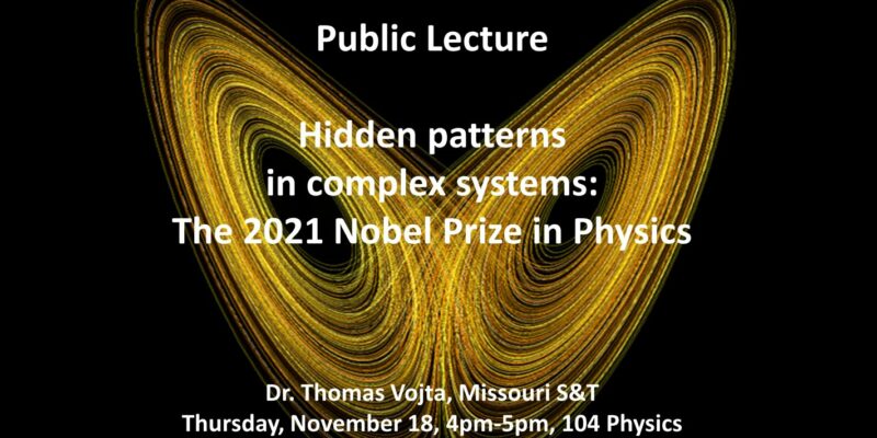2021 Nobel Prize in Physics public lecture on Thursday
