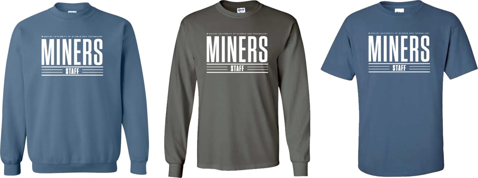 Sweatshirt and T-shirts with Miners Staff design