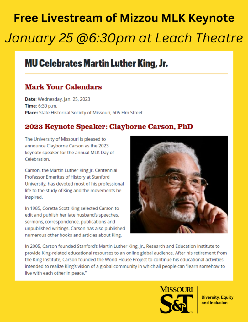 Missouri S&T eConnection Mizzou Martin Luther King, Jr. Livestream