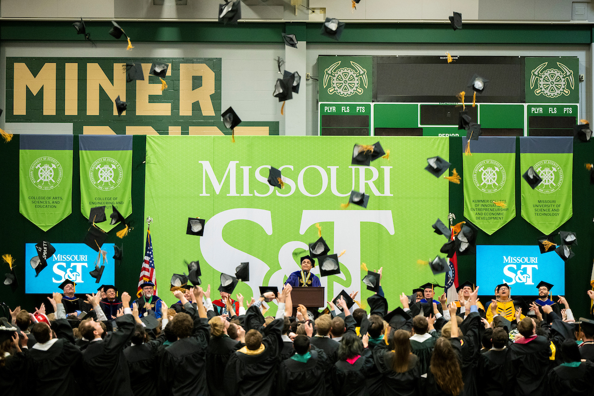 A graduation ceremony when the graduates throw their caps into the air.