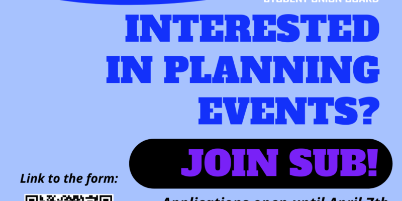 Want to plan events for the Student Union Board?
