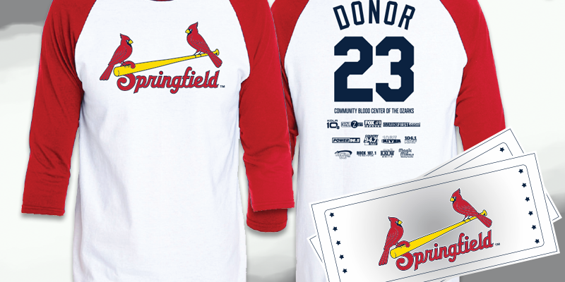 Give blood and get Springfield Cardinals tickets and shirt
