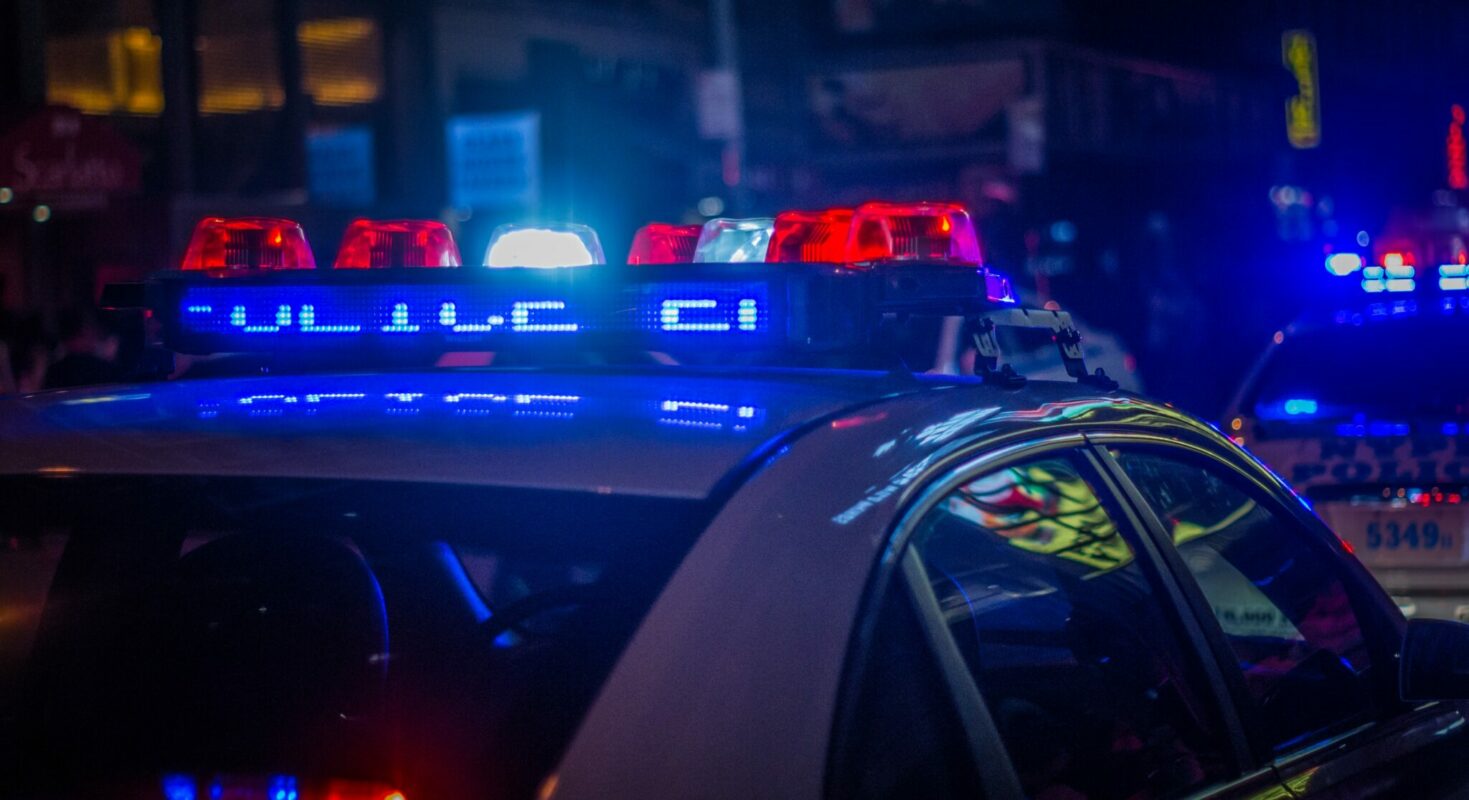 A photo of lights on a police car.