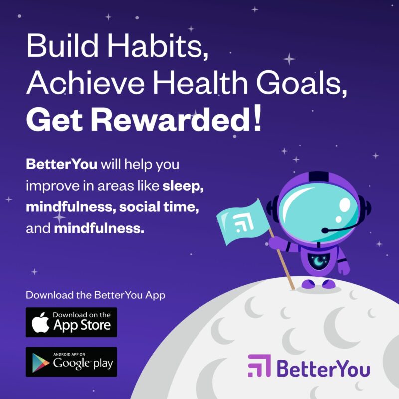 BetterYou moon landing graphic photo, with text about getting rewarded.