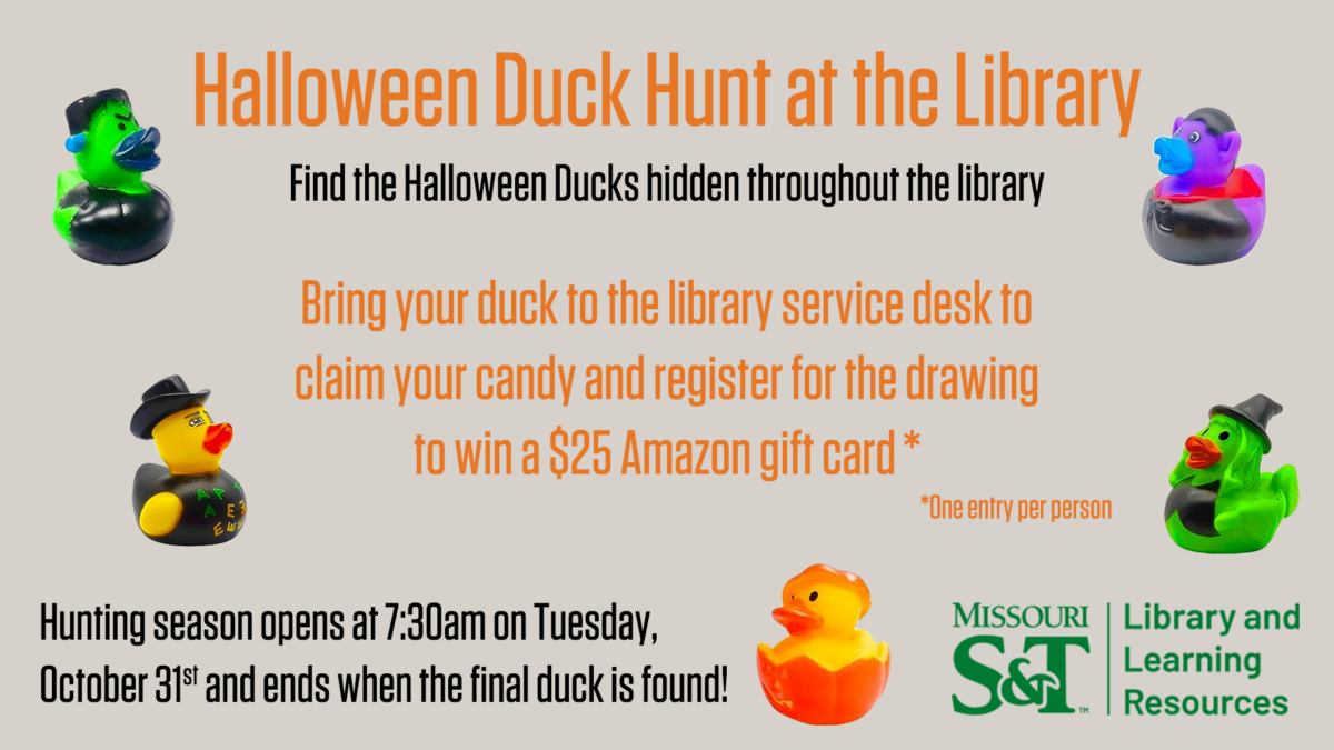Missouri S&T eConnection Halloween Duck Hunt in the library