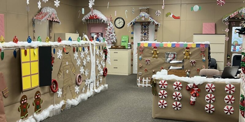 Step into a sweet wonderland — registrar’s office transformed into gingerbread paradise