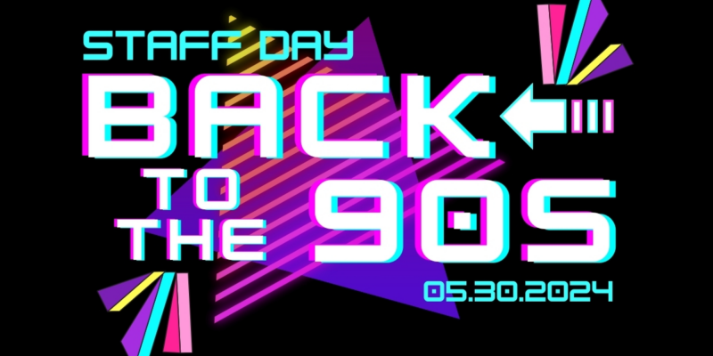 Submit a 90s theme T-shirt design for Staff Day today