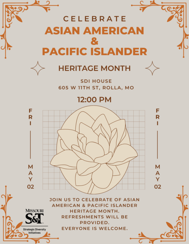 Asian American & Pacific Islander Heritage Month Flyer. Photo Credit: Sarah/ Canva.