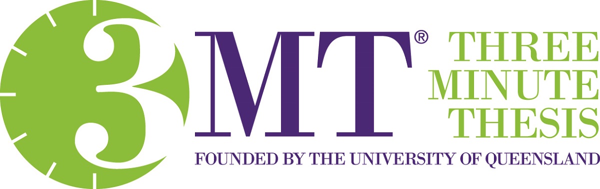 The Three Minute Thesis logo with "Founded by the University of Queensland" below.