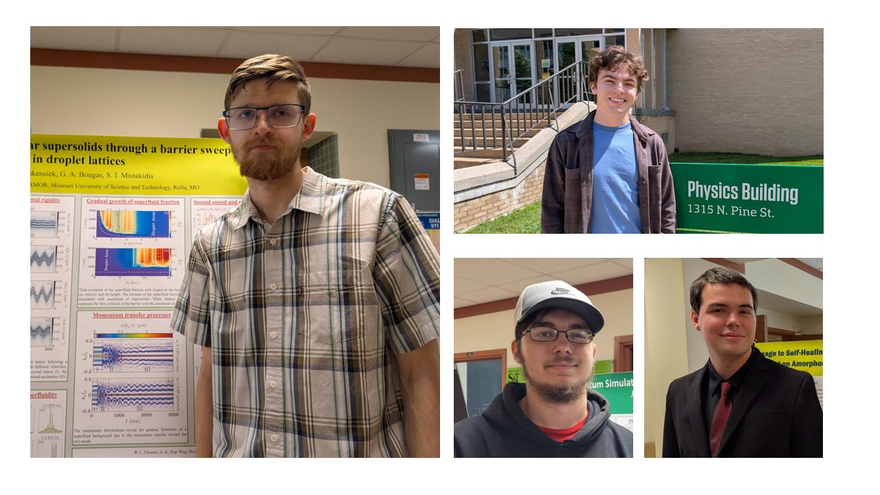 A photo collage with four students.
