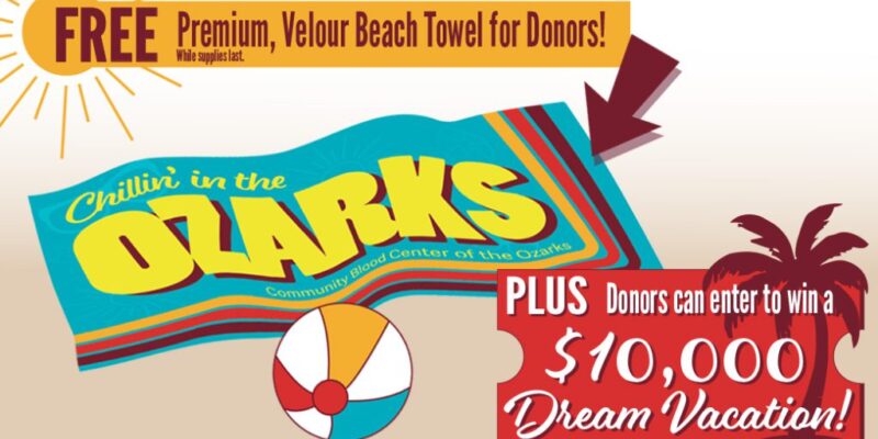 Give blood at the Chillin’ in the Ozarks blood drive Aug. 24-27